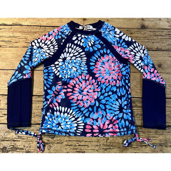 Grace Karin Youth Size 10 Multicolored Rash guard Long Sleeve Top NWT - Picture 1 of 7